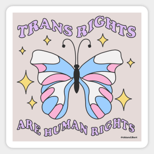 trans rights butterfly Sticker